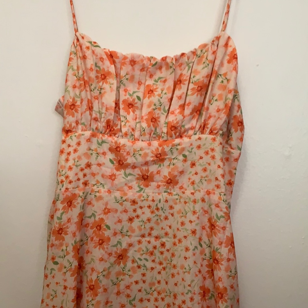 Women’s orange floral summer dress